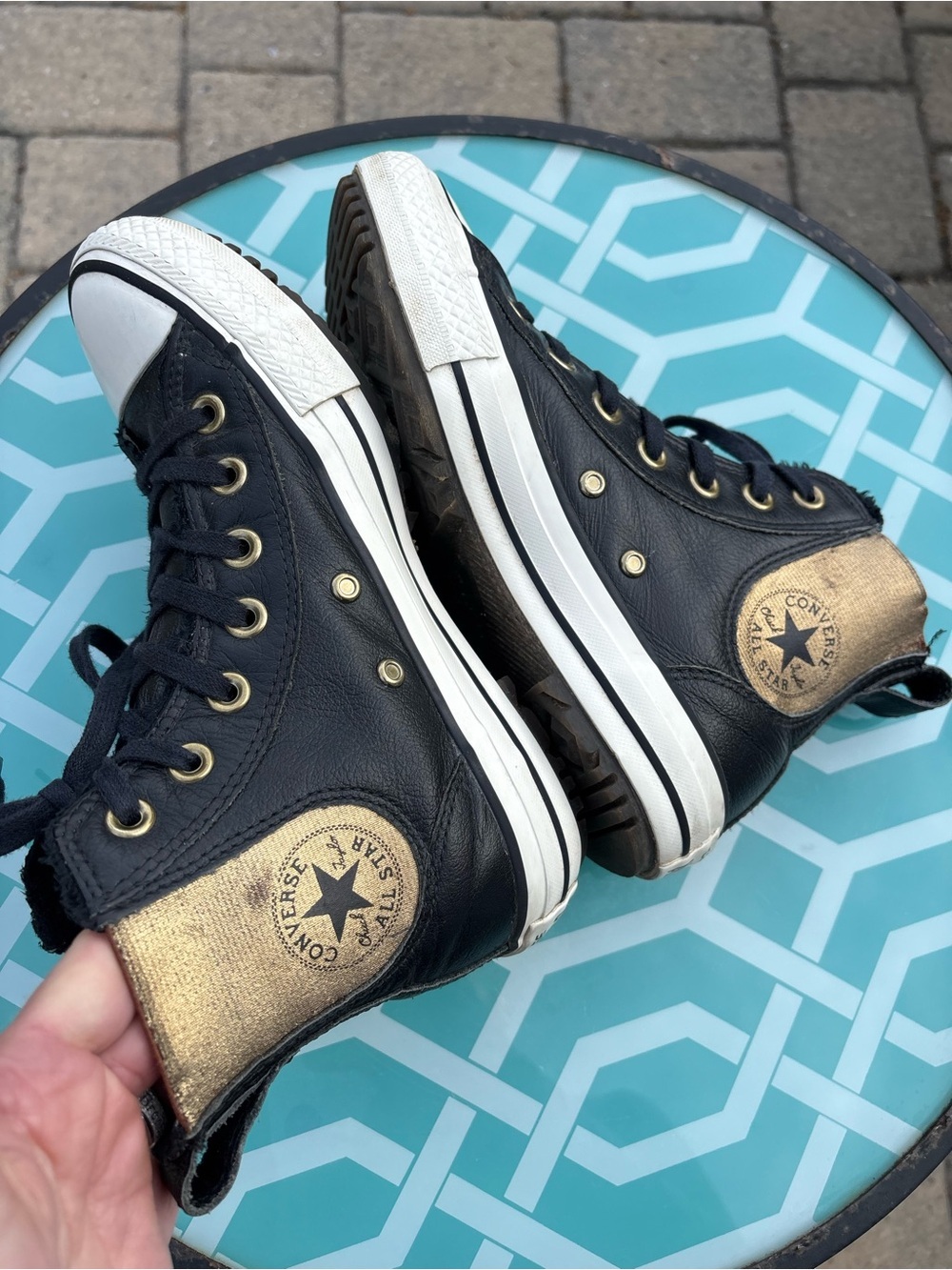 Converse Chuck Taylor High Top Sneakers Chelsea Black leather